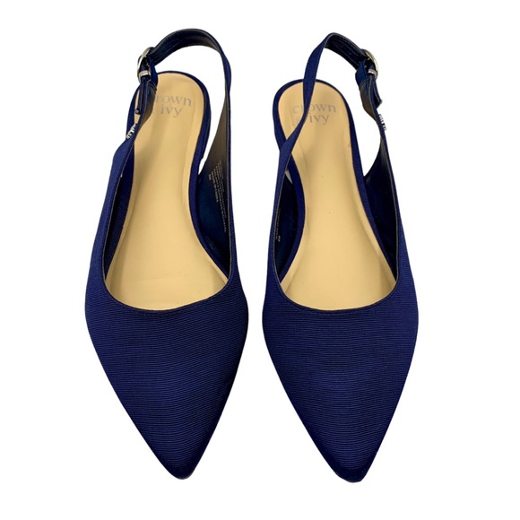 crown & ivy Shoes Crown Ivy Blue Slingback Flats 8 Poshmark